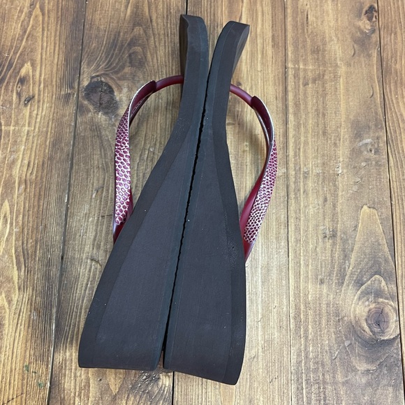 COPY - Reef wedge flip flops Womens size 10 brown/red - Picture 4 of 10